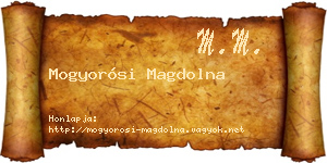 Mogyorósi Magdolna névjegykártya